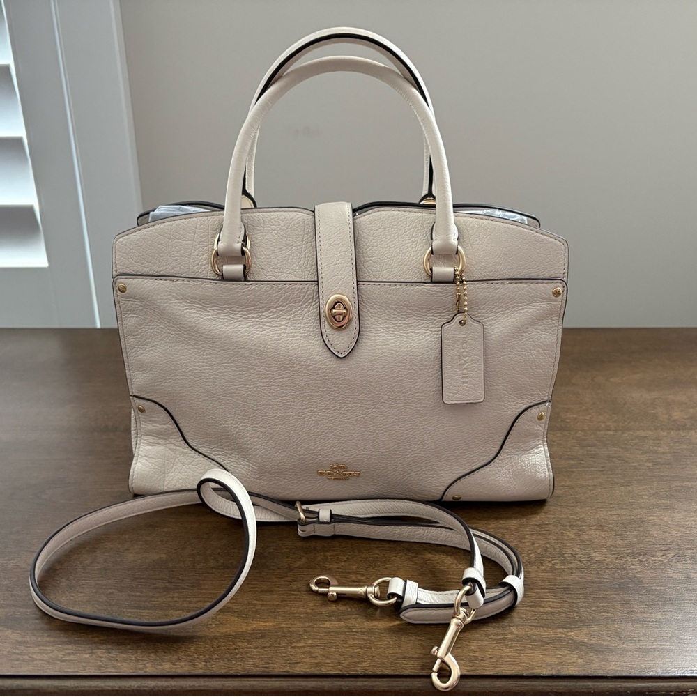 Coach Mercer Ivory Leather Satchel